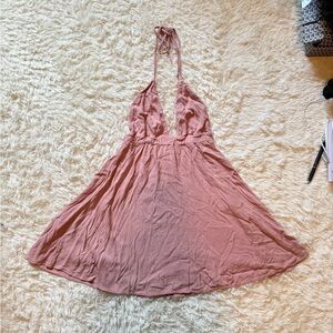 Brandy Melville Pink Halter Dress